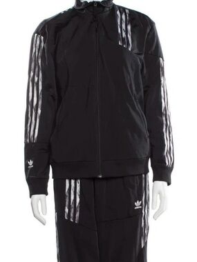 adidas Originals Black Track Jacket with White Stripes